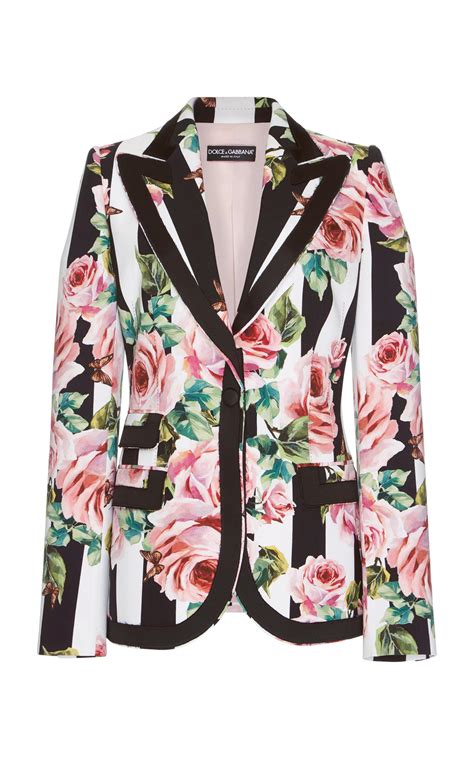 dolce gabbana grey blazer floral|dolce and gabbana blazer women's.